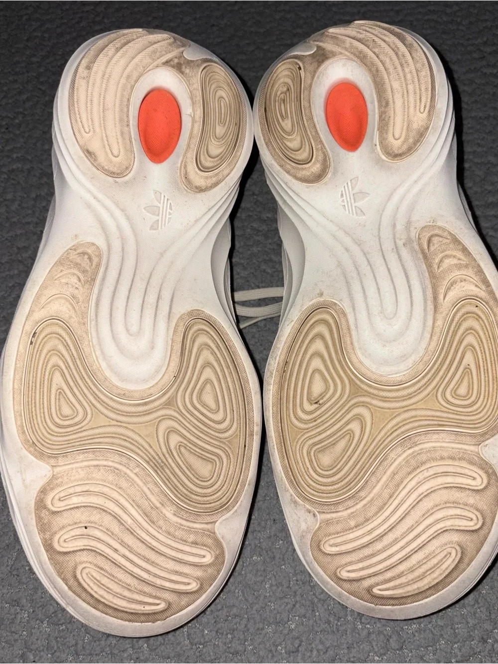adidas Sculpted Cream/Orange Athletic Sneakers